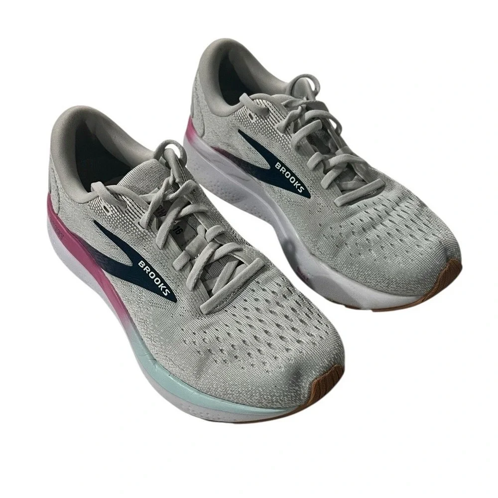 Brooks Ghost 16 Women's Size 7.5 B Running Shoes 'White/Grey/Estate‎ Blue'